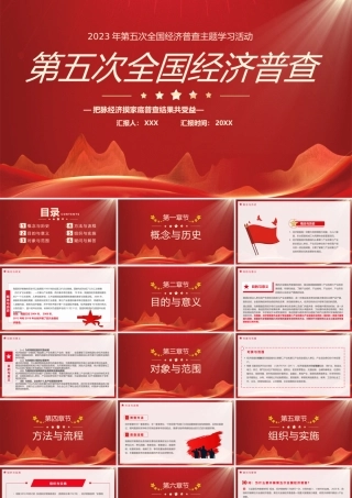 第五次全国经济普查主题学习活动PPT把脉经济摸家底普查结果共受益PPT课件（带内容）.pptx