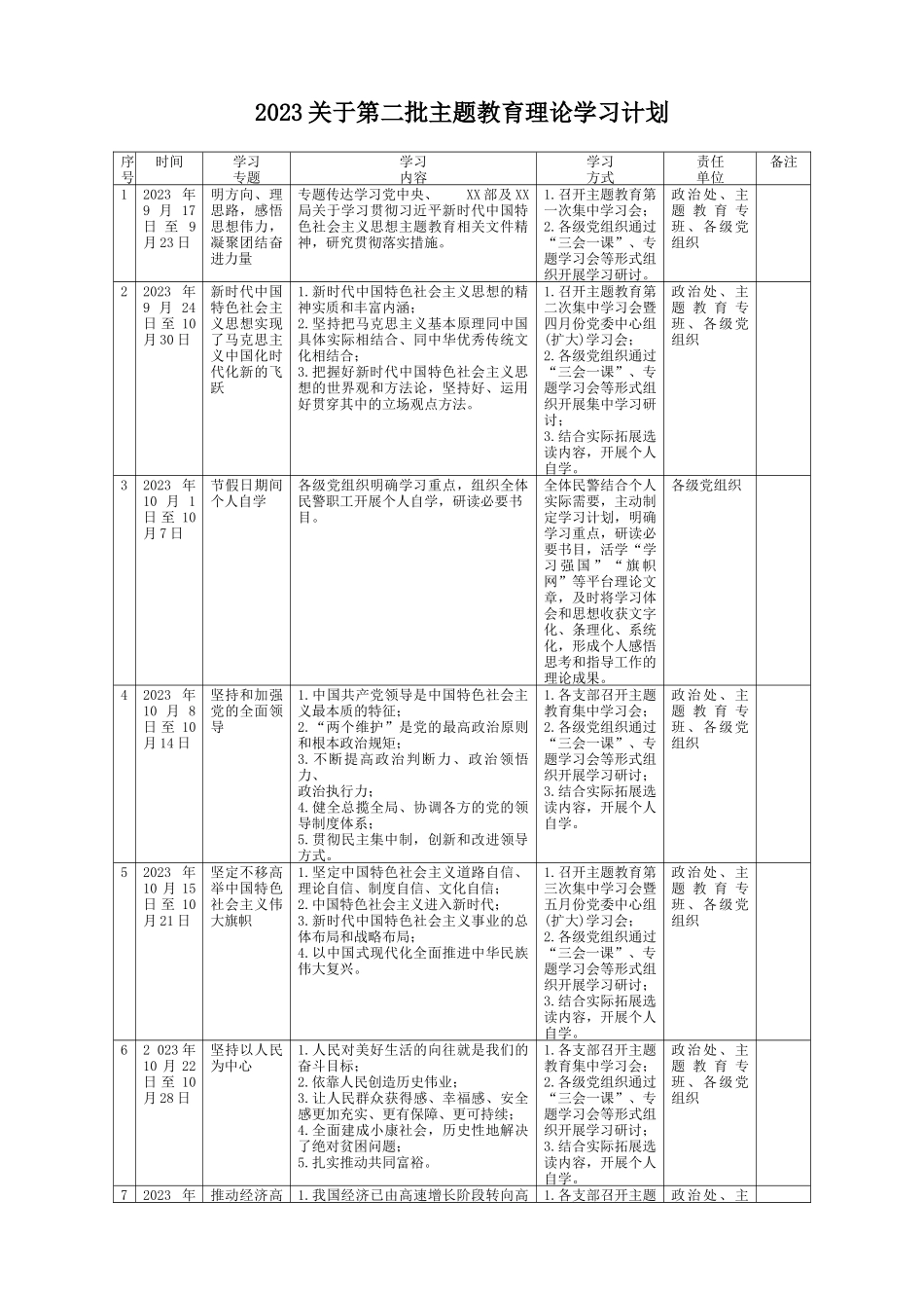 （2篇）2023年关于第二批主题教育理论学习计划.docx_第1页