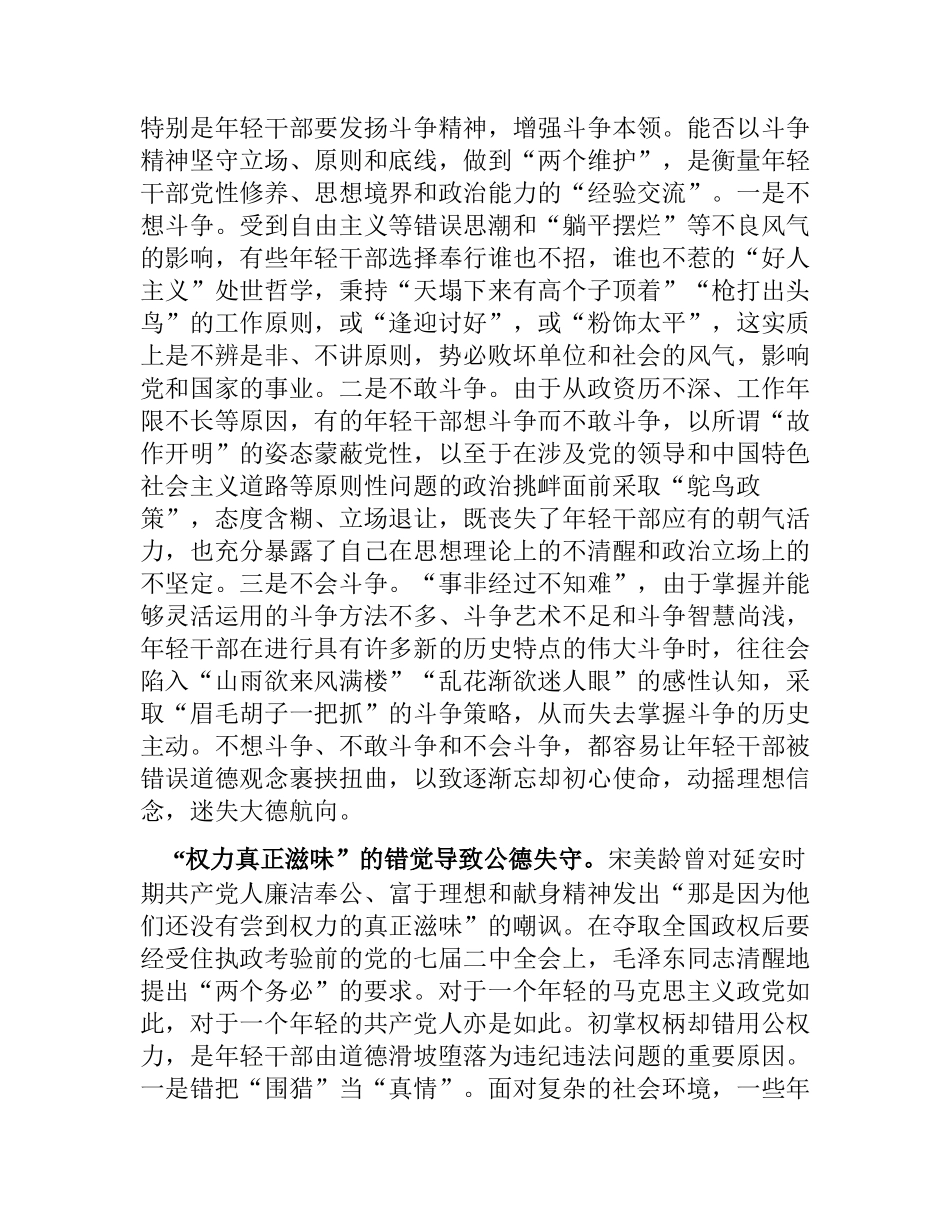 2023年在青年干部第二批主题教育专题读书班上的辅导报告党课讲稿.docx_第3页