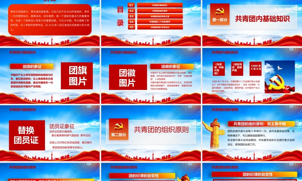 共青团光辉历史PPT学团史做一名合格共青团员PPT课件（带内容）.pptx