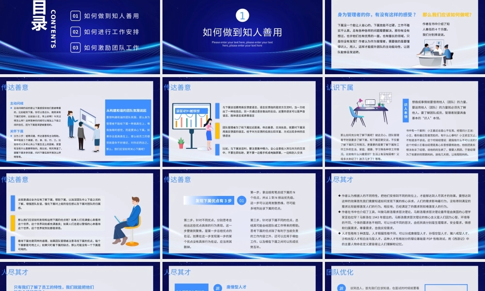 小团队管理的7个方法PPT如何做到知人善任如何进行工作安排如何激励团队PPT课件（带内容）.pptx