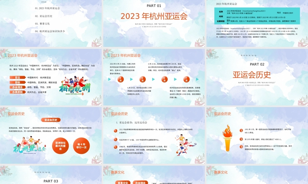 第19届亚运会PPT杭州亚运会知识知多少PPT课件（带内容）.pptx
