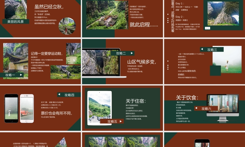 重庆打开度假胜地武隆旅游攻略PPT模板.pptx