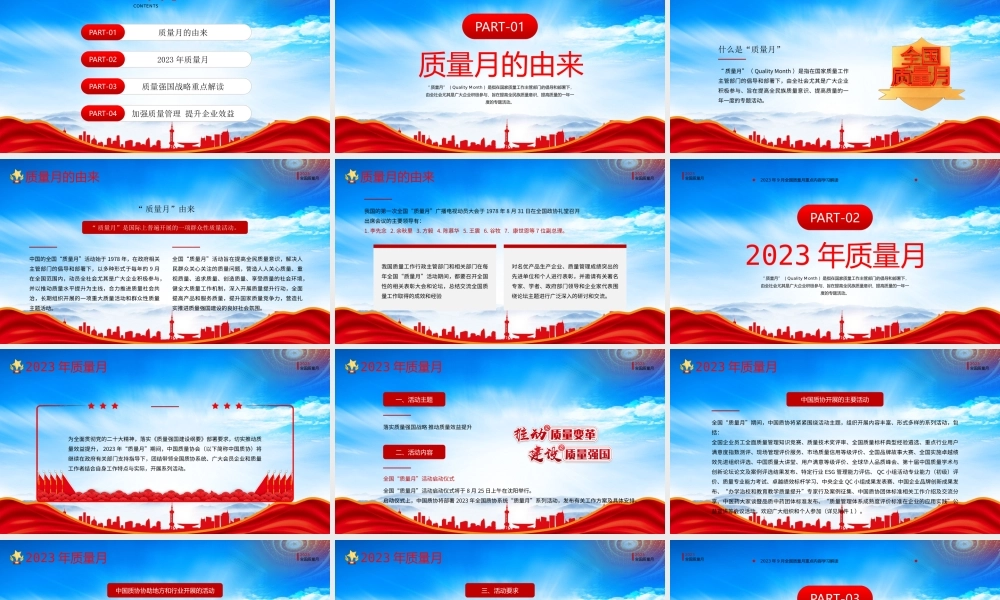 全国质量月重点内容学习PPT落实质量强国战略推动质量效益提升PPT课件（带内容）.pptx