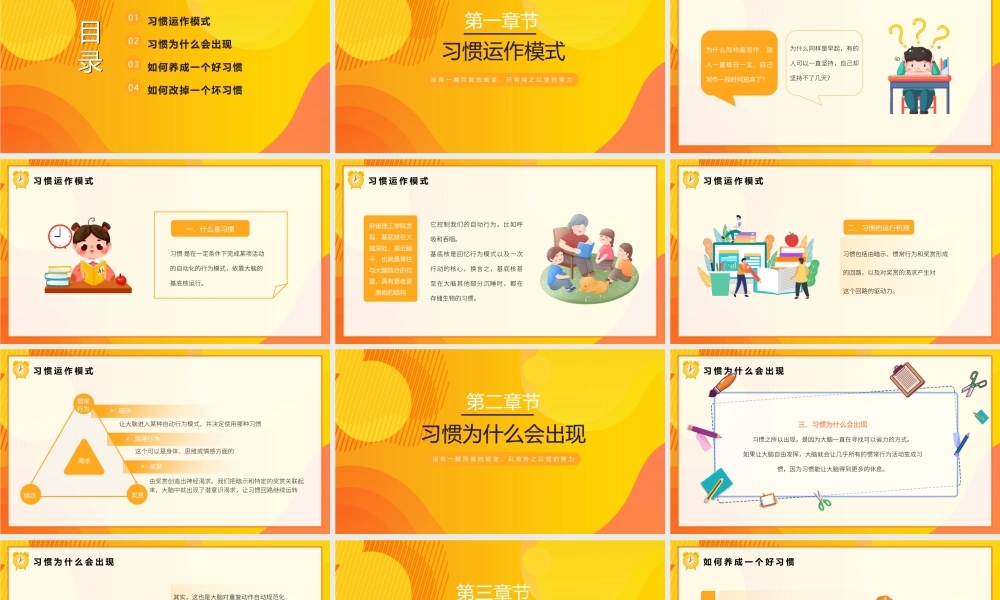 习惯的力量主题班会PPT起先是我们养成习惯后来是习惯造就我们PPT课件（带内容）.pptx