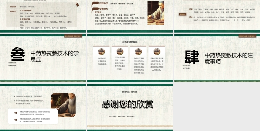 中医技术培训中药热熨敷技术PPT中药热熨敷技术的注意事项学习PPT课件（带内容）.pptx
