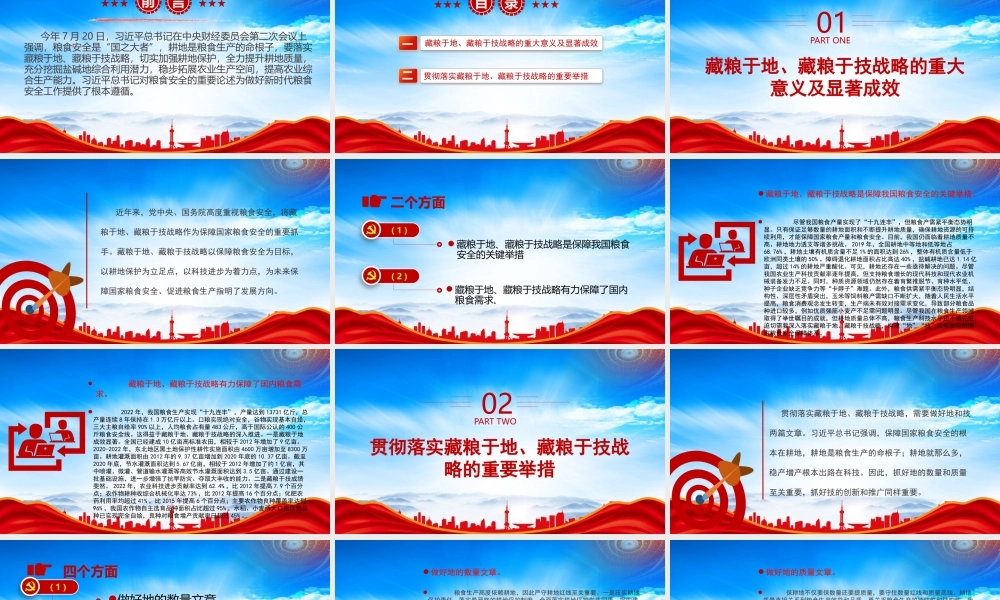 深入贯彻落实藏粮于地藏粮于技战略PPT粮食安全是国之大者PPT课件（带内容）.pptx