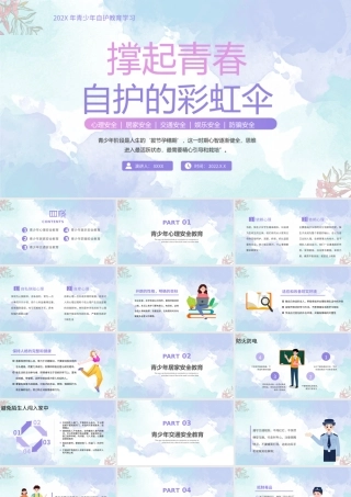 青少年自护教育学习PPT撑起青春自护的保护伞PPT课件（带内容）.pptx