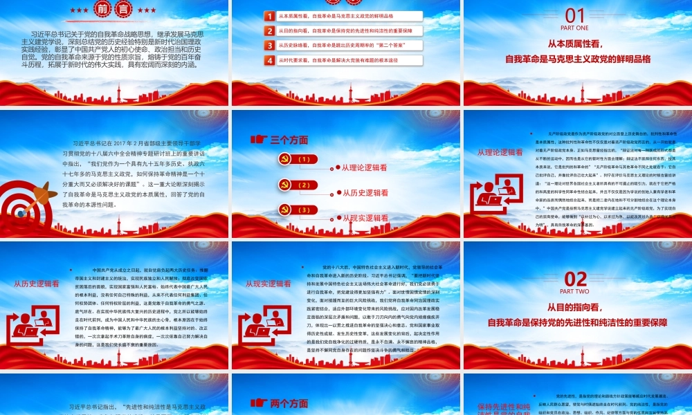准确把握党的自我革命的深刻内涵彰显了中国共产党人的初心使命政治担当和历史自觉PPT课件（带内容）.pptx
