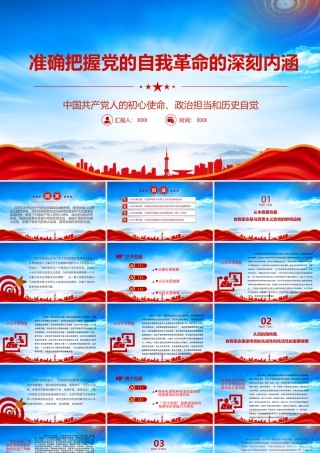 准确把握党的自我革命的深刻内涵彰显了中国共产党人的初心使命政治担当和历史自觉PPT课件（带内容）.pptx