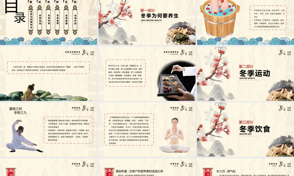 传统中医冬季养生知识PPT模板.pptx