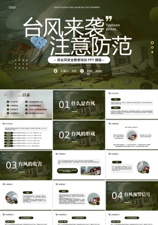 防台风安全教育培训PPT模版.pptx