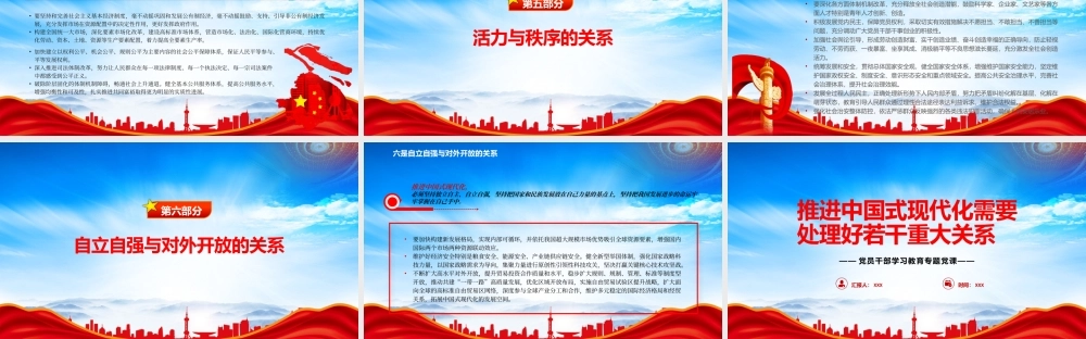 推进中国式现代化需要处理好若干重大关系PPT推进中国式现代化是一个系统工程PPT课件（带内容）.pptx