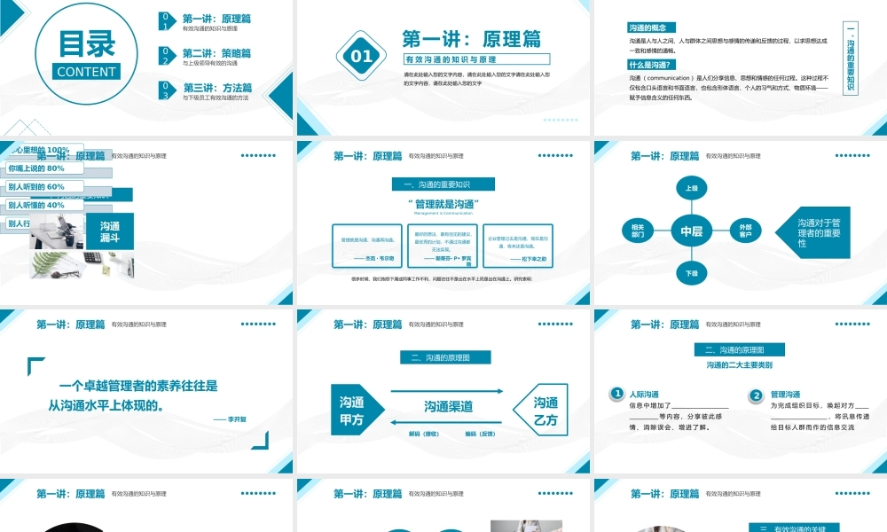 蓝色简约优秀管理者的有效沟通PPT模板宣传PPT动态PPT.pptx