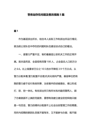 警务站存在问题及整改措施5篇.docx