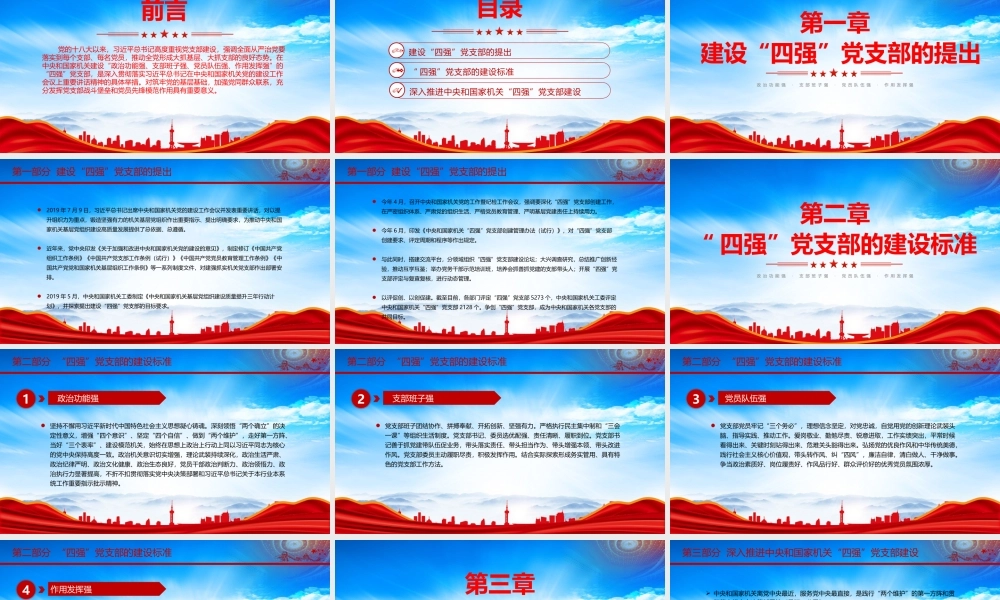 四强党支部PPT政治功能强支部班子强党员队伍强作用发挥强PPT课件（带内容）.pptx