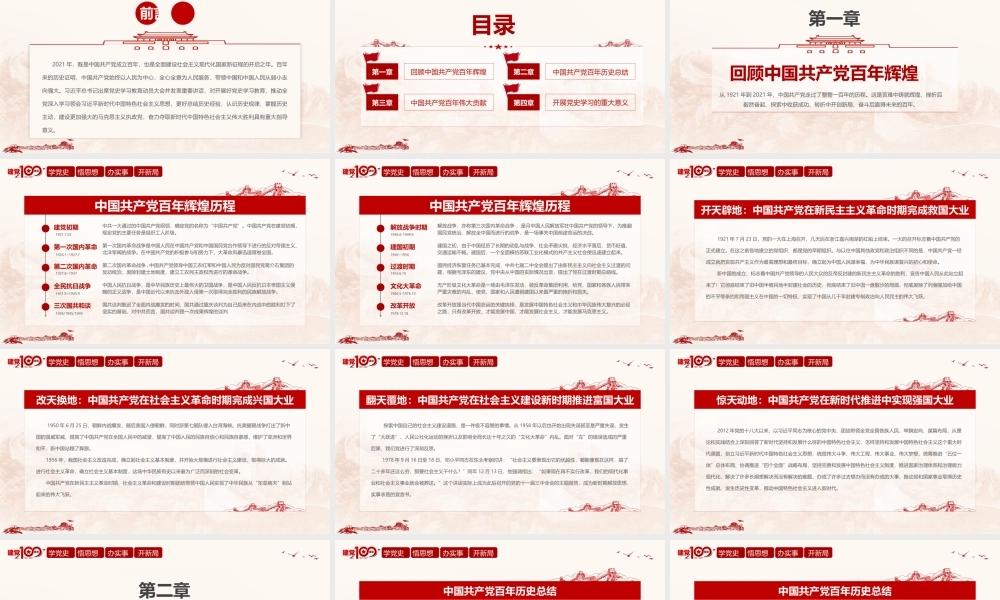 百年奋斗路 启航新征程-党史学习报告.pptx