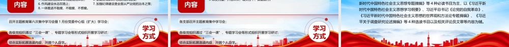 第二批主题教育专题学习计划PPT弘扬伟大建党精神牢记三个务必PPT课件（带内容）.pptx