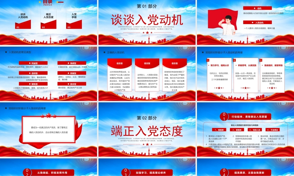 XX学校入党启蒙教育PPT入党动机端正入党态度PPT课件（带内容）.pptx