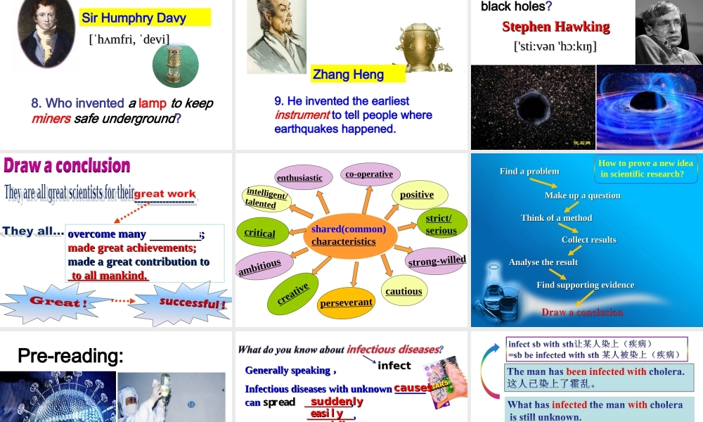 人教版高中英语必修五Unit1Great-Scientists-reading优秀公开课课件（含视频）.PPT