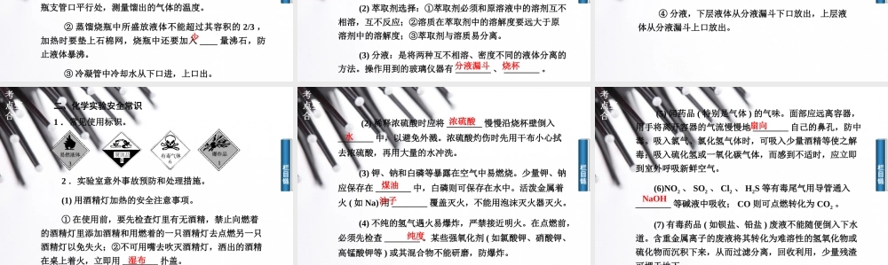 高中化学学业水平复习题第十八讲化学实验基础知识.ppt