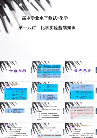 高中化学学业水平复习题第十八讲化学实验基础知识.ppt