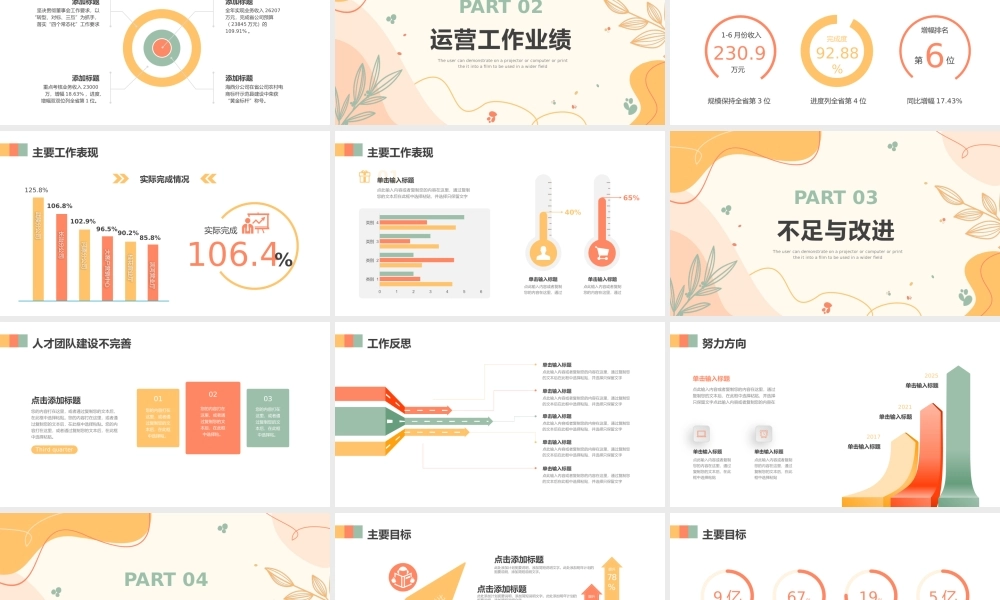 多色小清新运营年中工作总结PPT模板.pptx