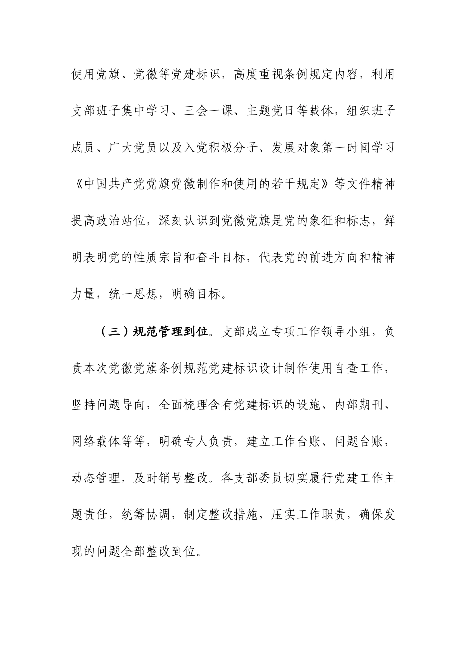 关于开展党建标识设计制作使用情况自查报告范文.docx_第2页