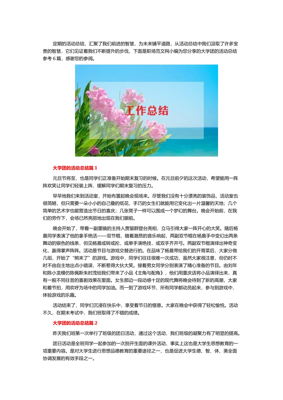 大学团的活动总结6篇.docx_第1页