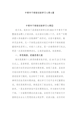 中青年干部培训班学习心得4篇.docx