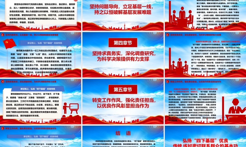 四下基层是我党密切联系群众的优秀工作方法PPT弘扬四下基层优良传统练好密切联系群众的基本功PPT课件（带内容）.pptx