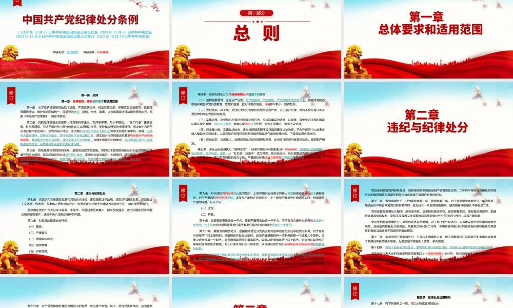 2024年纪律处分条例新变化党课课件（解读中国共产党纪律处分条例（2023年新旧对照版）PPT）.pptx