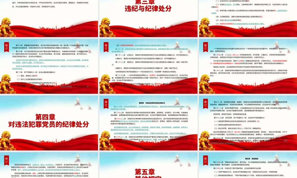 2024年纪律处分条例新变化党课课件（解读中国共产党纪律处分条例（2023年新旧对照版）PPT）.pptx