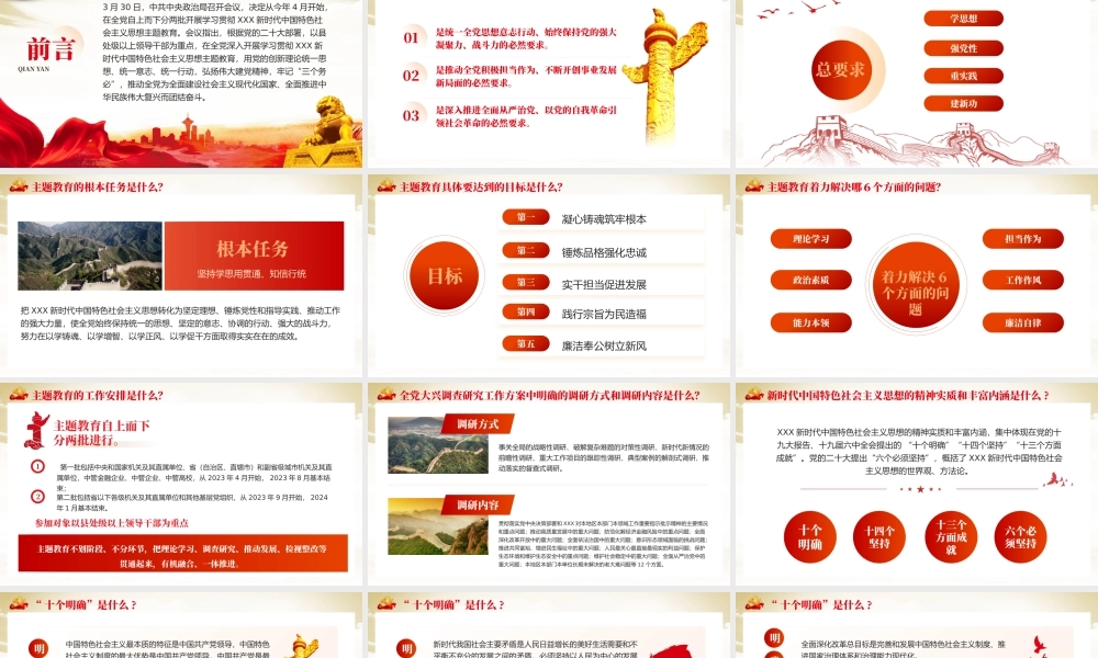 主题教育知识点应知应会党课课件PPT（20231226）.pptx