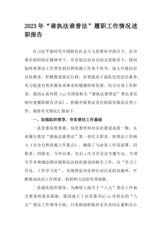 2023年“谁执法谁普法”履职工作情况述职报告.docx