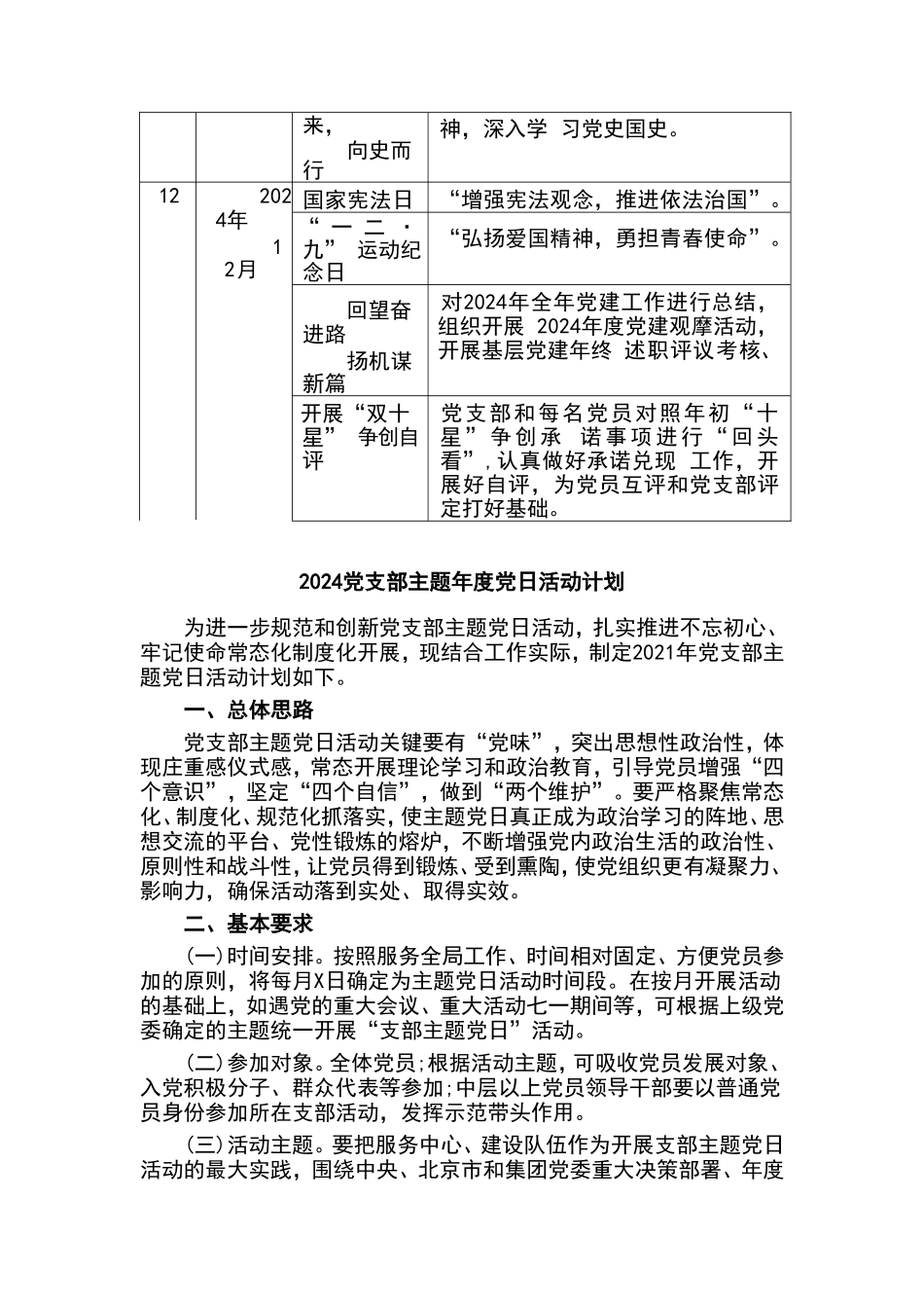 （3篇）2024年党支部主题党日活动计划表、计划方案.doc_第3页