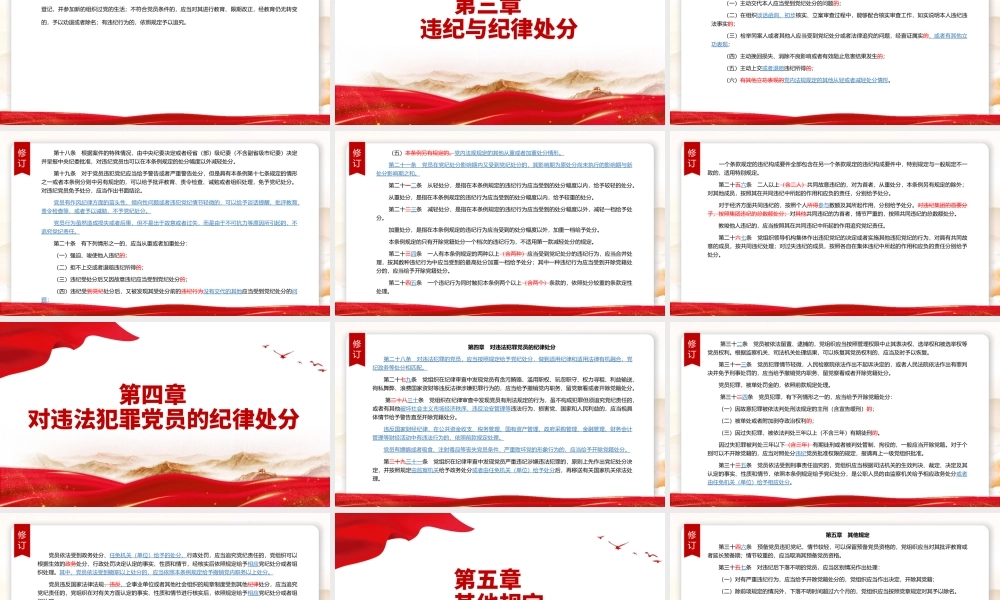 2024年新修订解读中国共产党纪律处分条例（2023年新旧对照版）纪律处分条例新变化党课课件.pptx