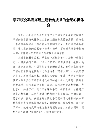 （4篇）2024年学习领会巩固拓展主题教育成果的意见心得体会.doc