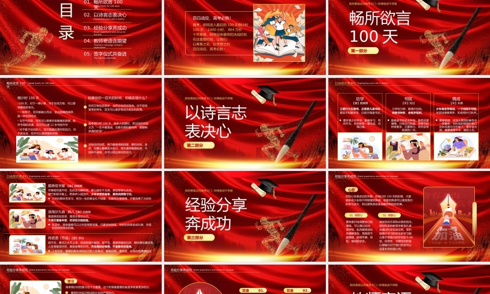 2024高考百日誓师PPT模板.pptx