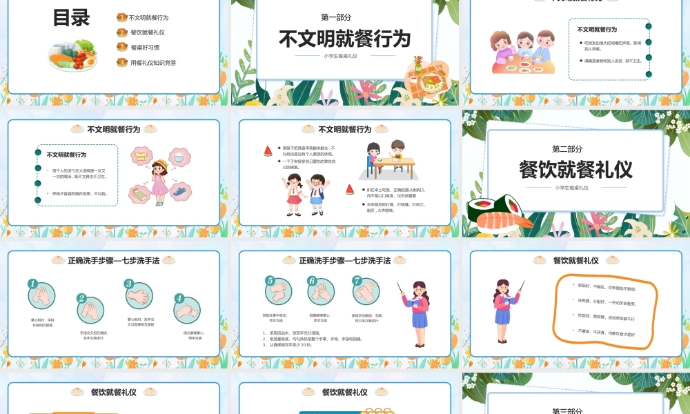 食以礼为先小学生餐桌礼仪培训PPT模板.pptx