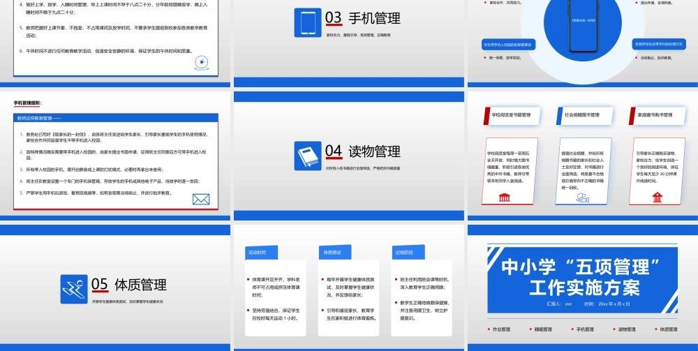 小学五项管理制度工作方案及细则PPT模板.pptx