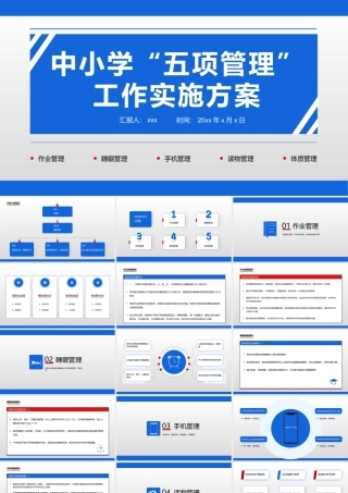 小学五项管理制度工作方案及细则PPT模板.pptx