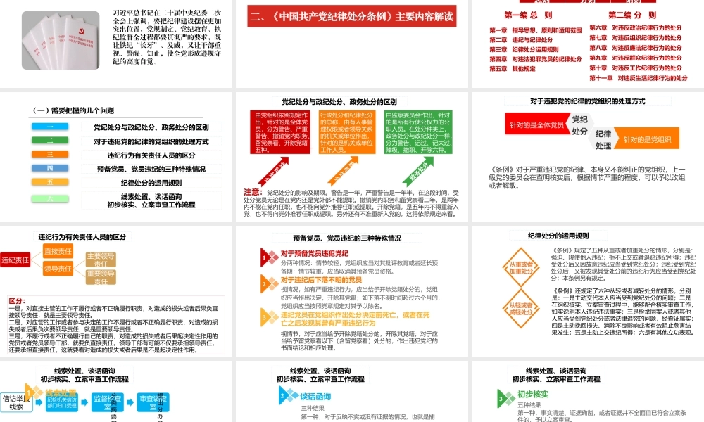 2024年新修订《中国共产党纪律处分条例》解读 突出特点党课PPT(附全文）3套.pptx