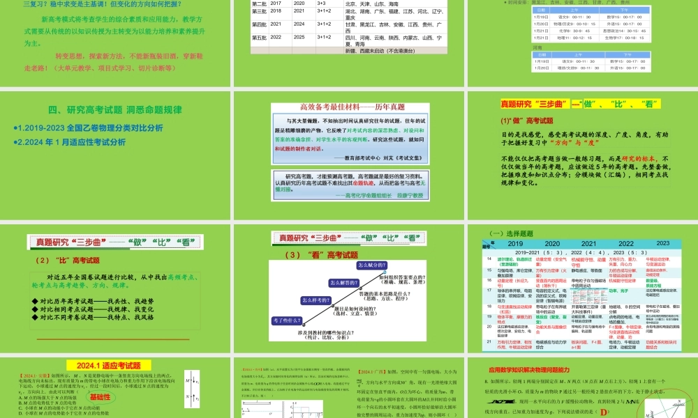 “三新” 背景下 的2024年高考物理复习备考策略讲座.pptx