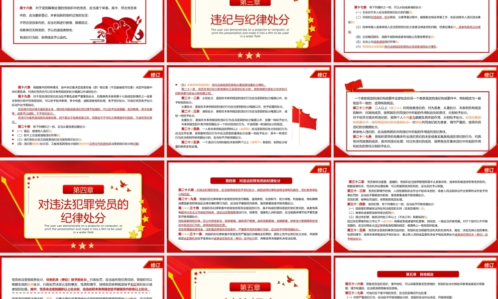 中国共产党纪律处分条例对照表 .pptx