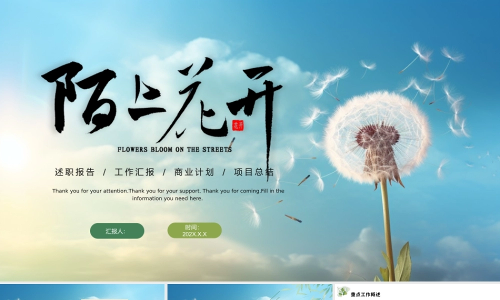 蓝色小清新春天工作总结通用.pptx