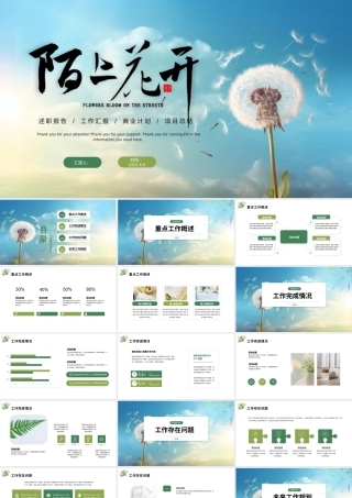 蓝色小清新春天工作总结通用.pptx