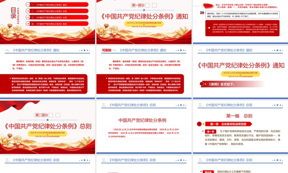 2024年《中国共产党纪律处分条例》PPT加强党的纪律建设党课课件.pptx