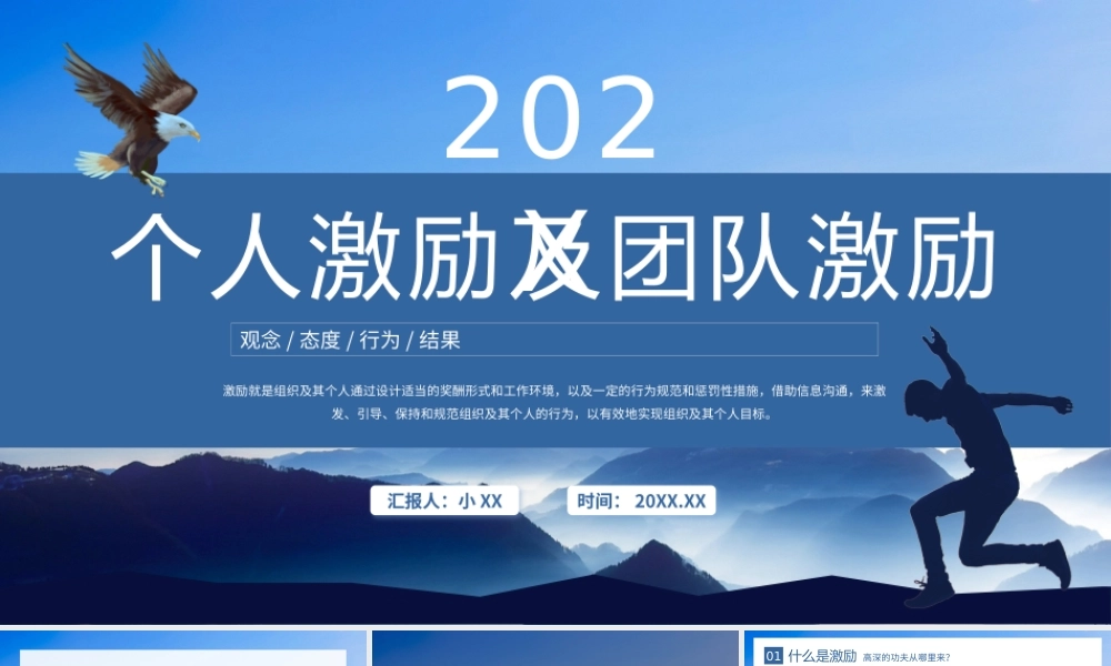 蓝色商务风个人激励及团队激励PPT.pptx