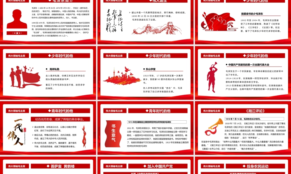 红色党政风毛泽东诞辰129周年PPT.pptx